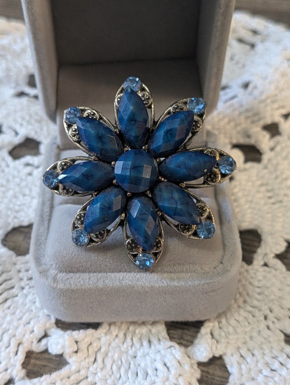 Blue And Silver Ring